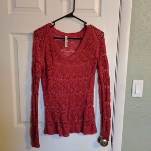 Red knit sweater